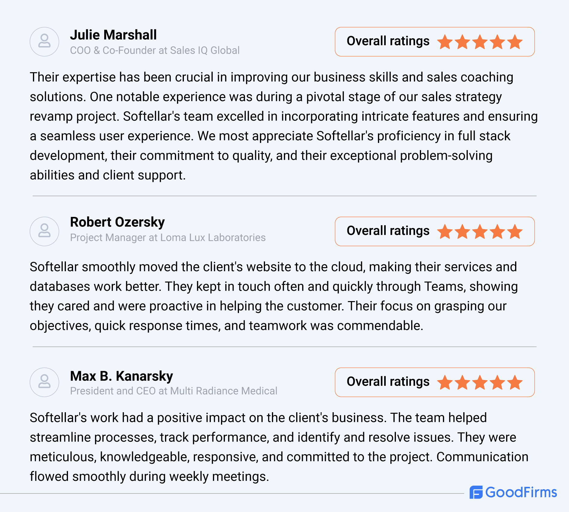 Reviews of Softellar